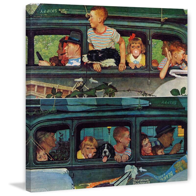Marmont Hill - "Coming and Going" by Norman Rockwell Painting Print on Canvas - Multi-Color