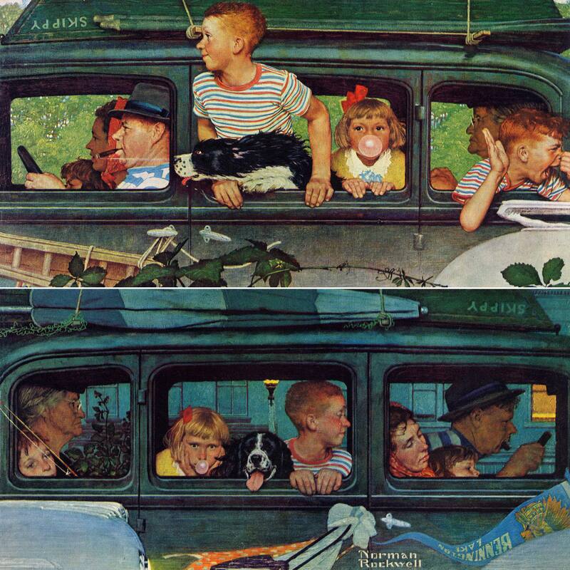 Marmont Hill - "Coming and Going" by Norman Rockwell Painting Print on Canvas - Multi-Color