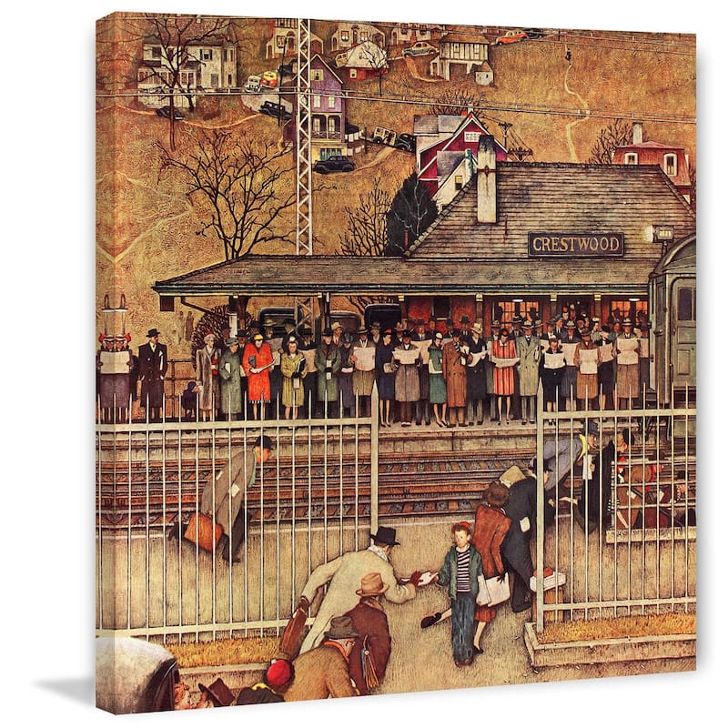 Marmont Hill - "Commuters" by Norman Rockwell Painting Print on Canvas - Multi-Color