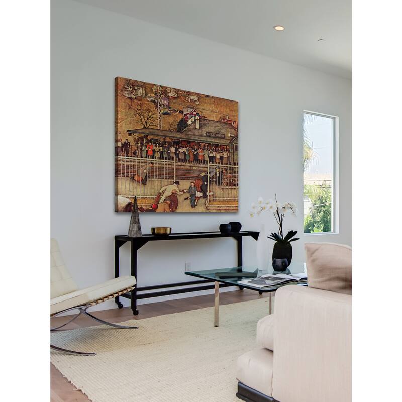 Marmont Hill - "Commuters" by Norman Rockwell Painting Print on Canvas - Multi-Color