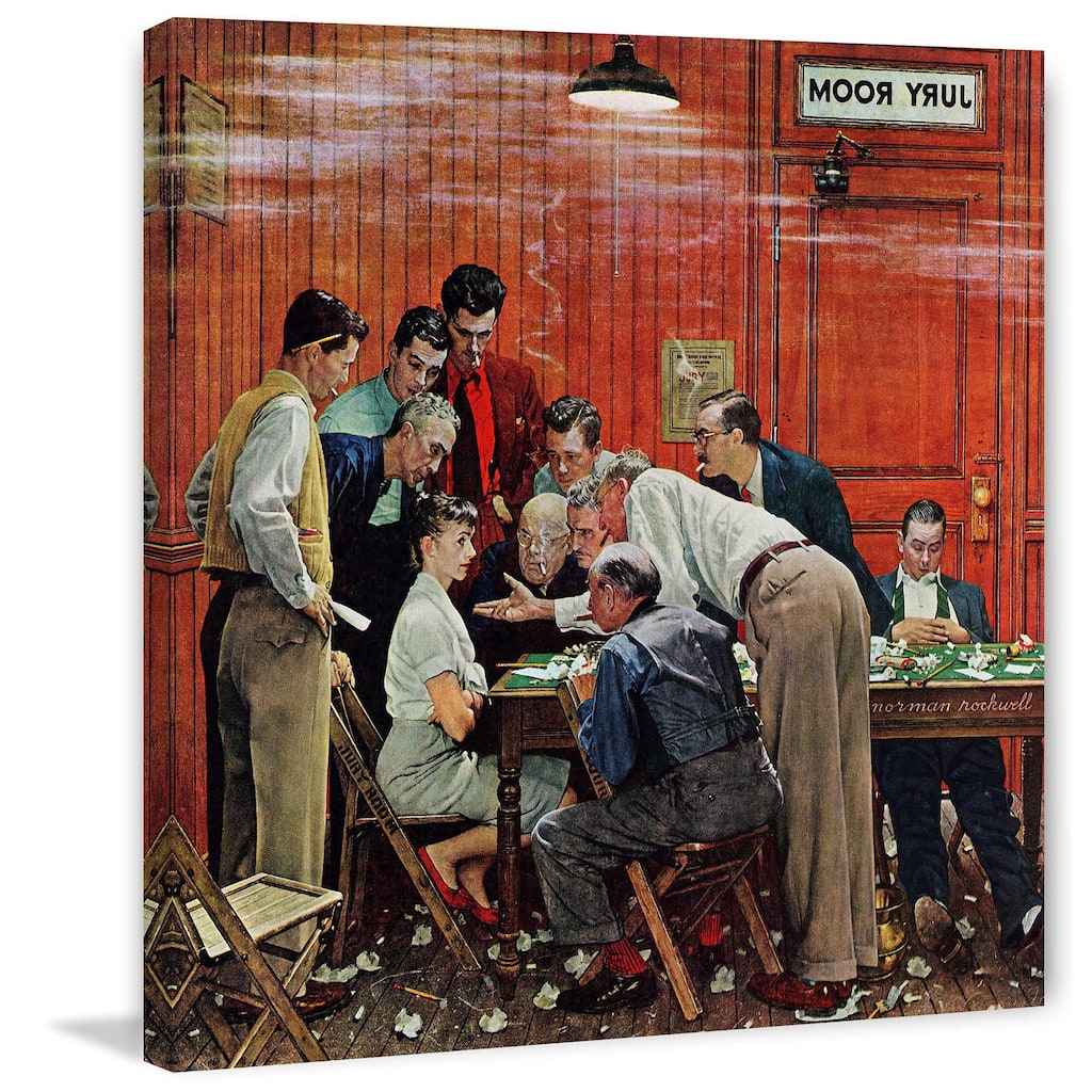 Marmont Hill - "Jury" by Norman Rockwell Painting Print on Canvas - Multi-Color