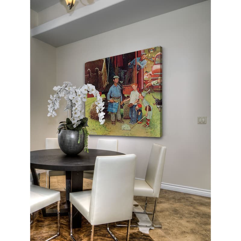 Marmont Hill - "Construction Crew" by Norman Rockwell Painting Print on Canvas - Multi-Color