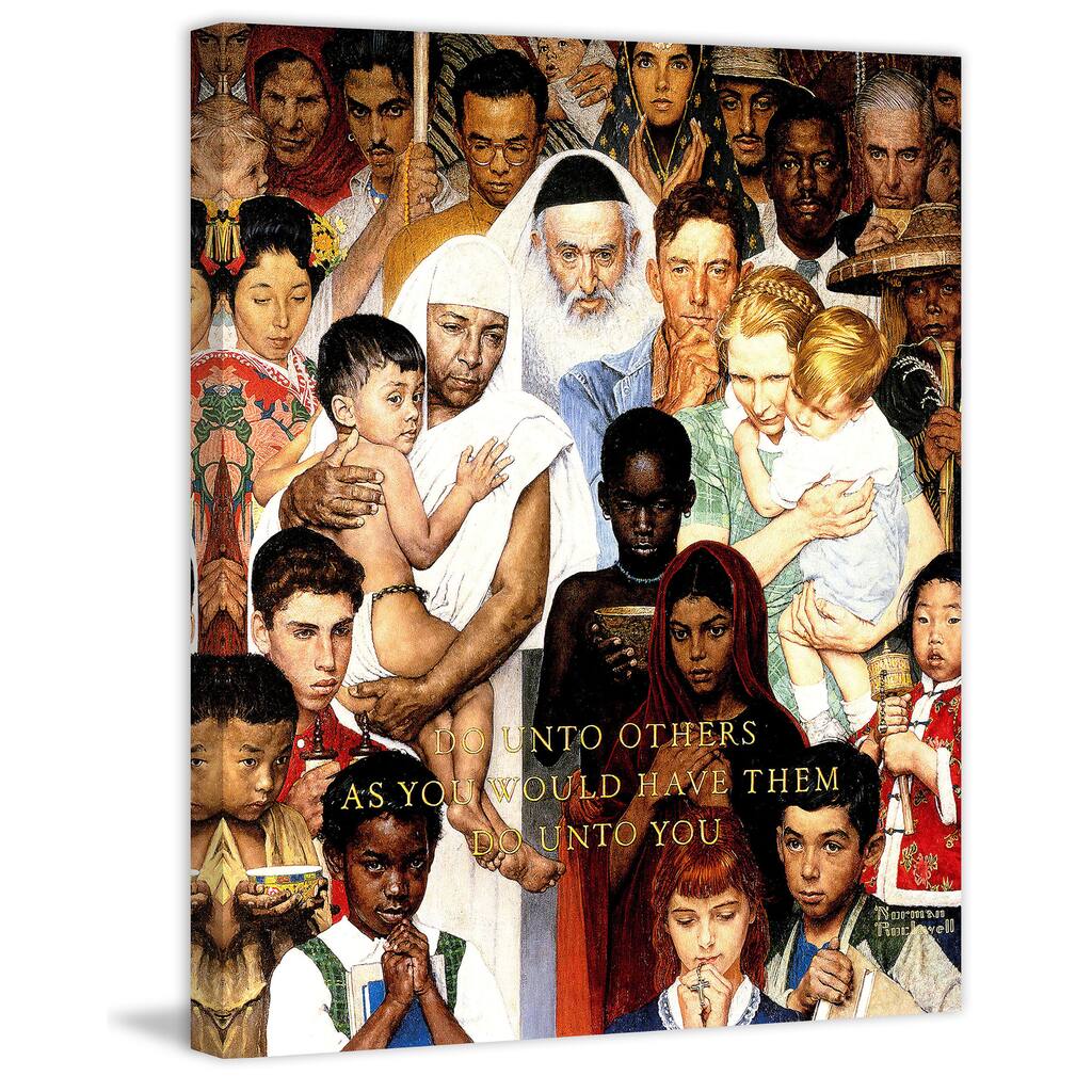 Marmont Hill - "Golden Rule" by Norman Rockwell Painting Print on Canvas