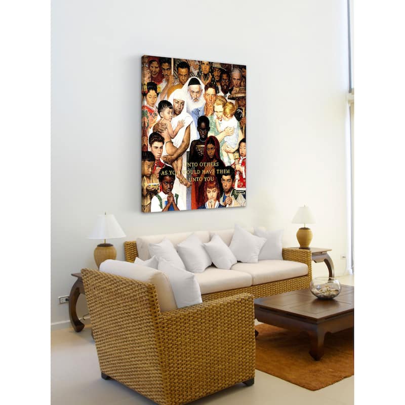 Marmont Hill - "Golden Rule" by Norman Rockwell Painting Print on Canvas