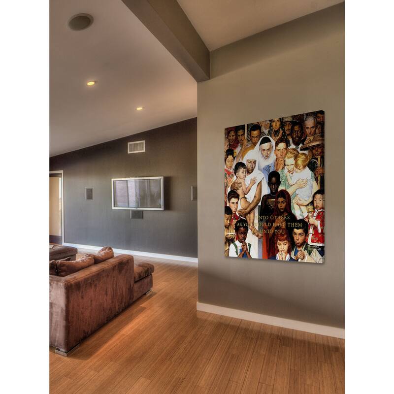Marmont Hill - "Golden Rule" by Norman Rockwell Painting Print on Canvas