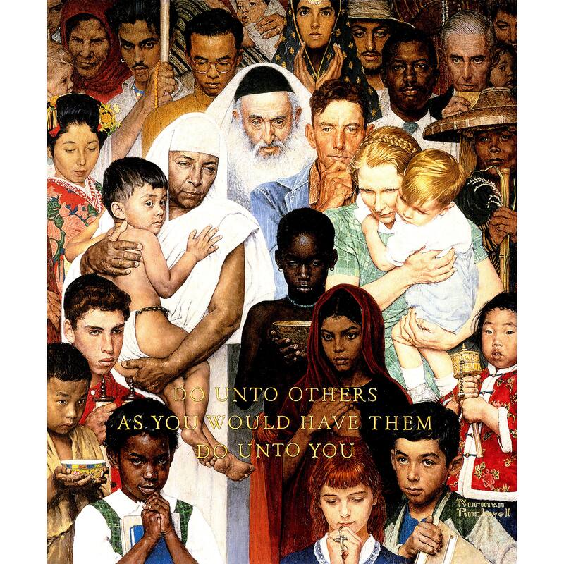 Marmont Hill - "Golden Rule" by Norman Rockwell Painting Print on Canvas