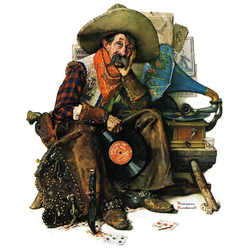 Marmont Hill - "Dreams of Long Ago" by Norman Rockwell Painting Print on Canvas - Multi-Color