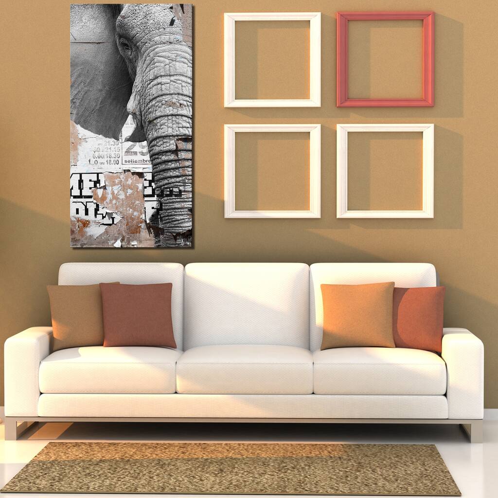 Ready2HangArt 'Saddle Ink Elephant III' Canvas Animal Art