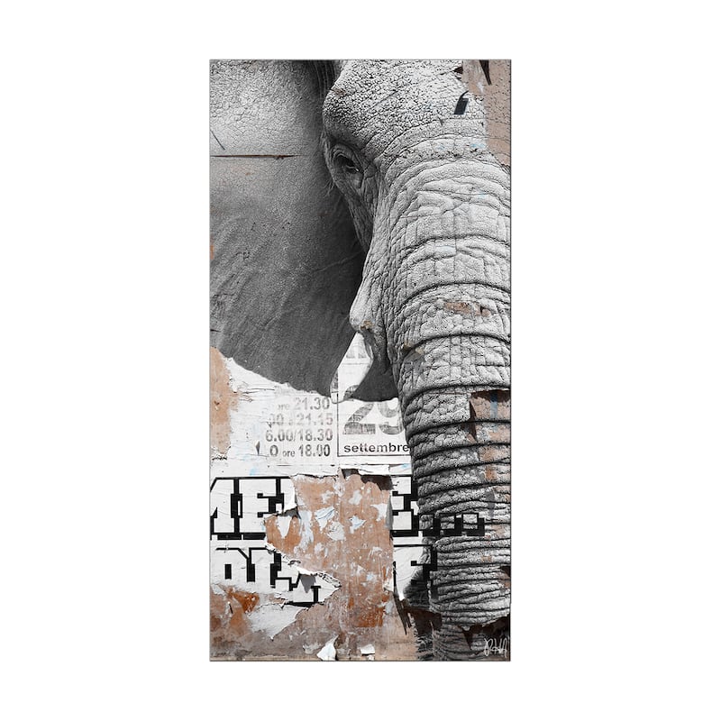 Ready2HangArt 'Saddle Ink Elephant III' Canvas Animal Art