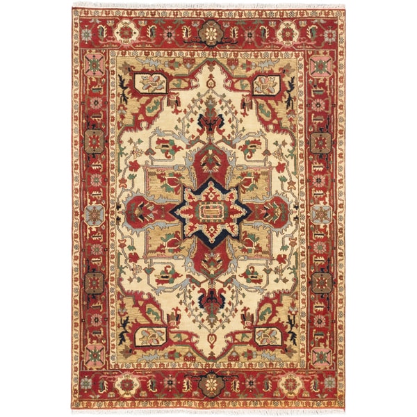 Ecarpetgallery Serapi Heritage Dark Copper Wool Medallion Corners Rug