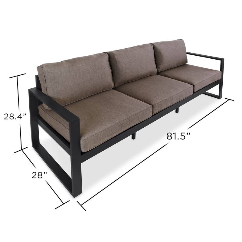 Baltic Sofa in Black by Real Flame - 81.5L x 28W x 28.4H