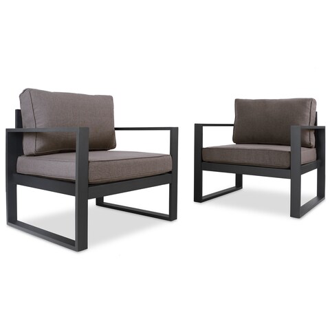 Baltic Chairs Set of 2 in Black by Real Flame