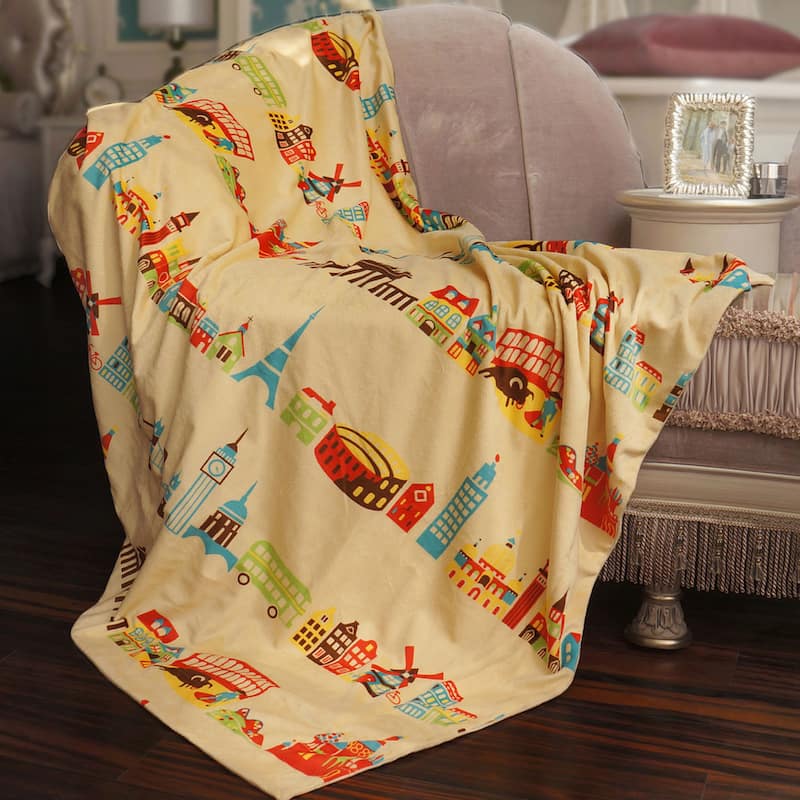 Printed Microplush Novelty Throw