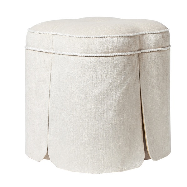 Jennifer Taylor White Ottoman   Shopping