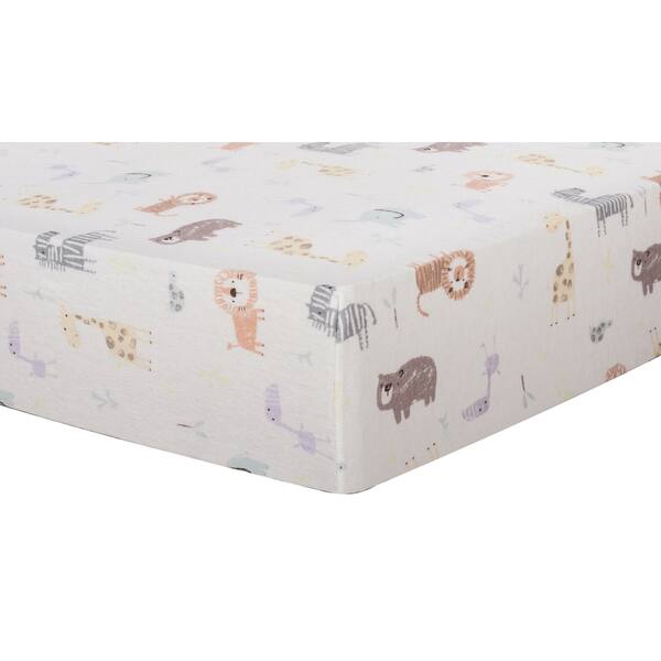 slide 2 of 2, Trend Lab Crayon Jungle Deluxe Flannel Fitted Crib Sheet