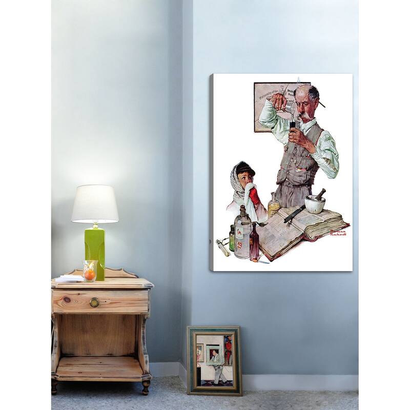 Marmont Hill - "Pharmacist" by Norman Rockwell Painting Print on Canvas - Multi-Color