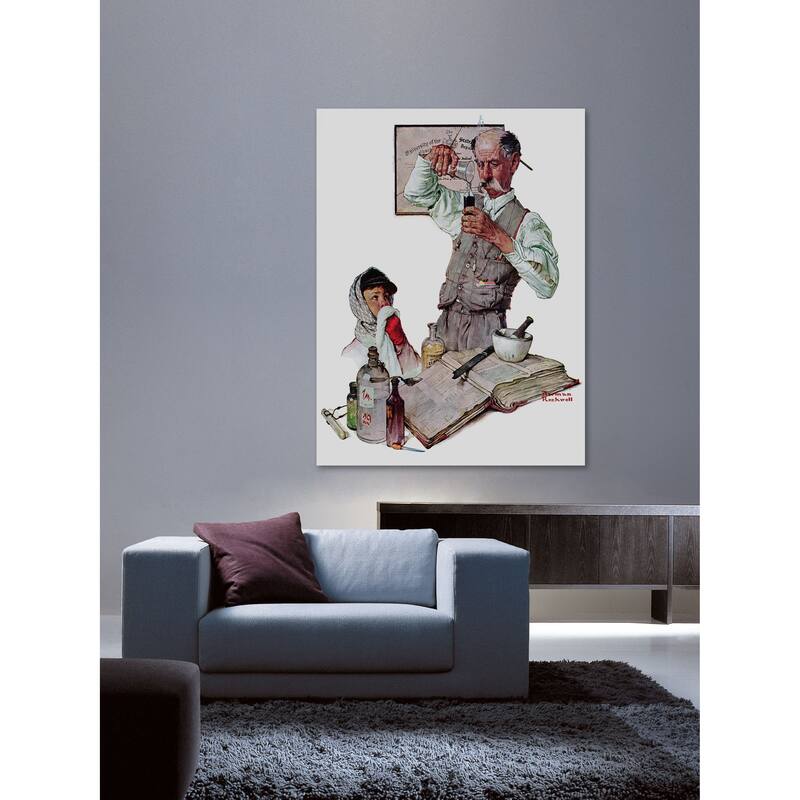 Marmont Hill - "Pharmacist" by Norman Rockwell Painting Print on Canvas - Multi-Color