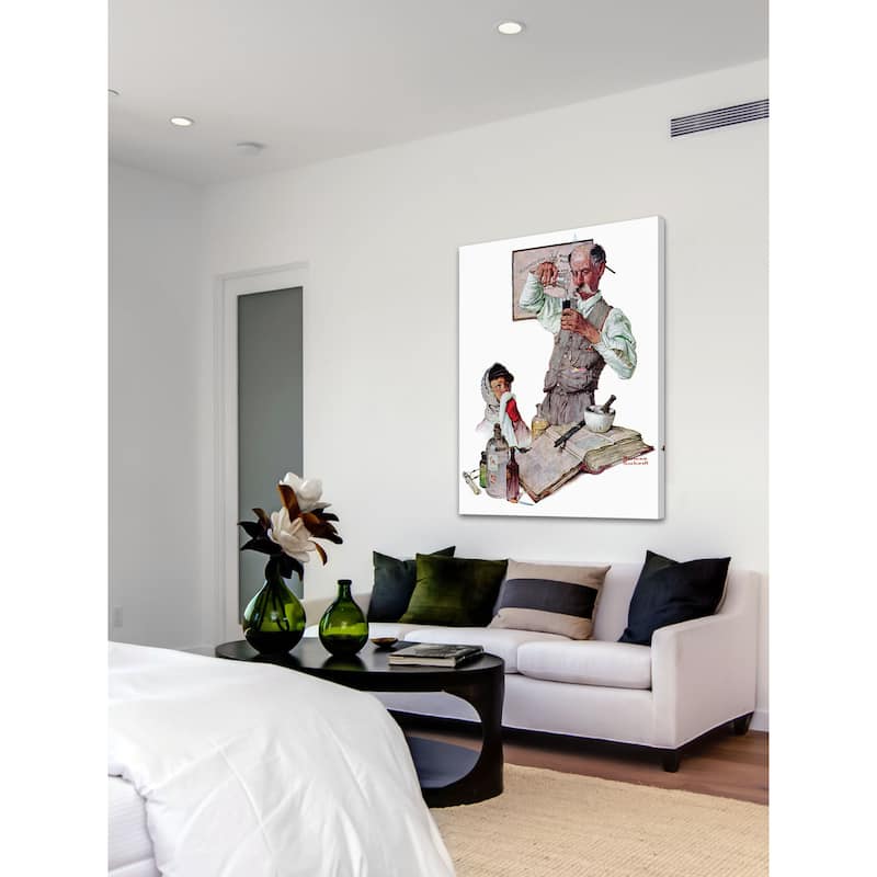 Marmont Hill - "Pharmacist" by Norman Rockwell Painting Print on Canvas - Multi-Color