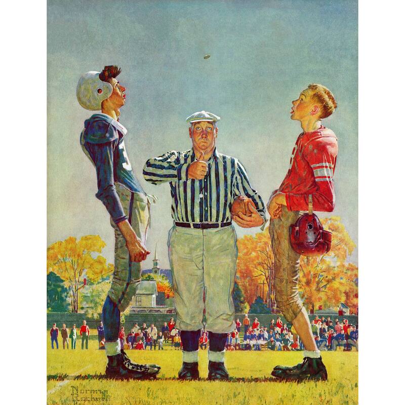 Marmont Hill - "Coin Toss" by Norman Rockwell Painting Print on Canvas