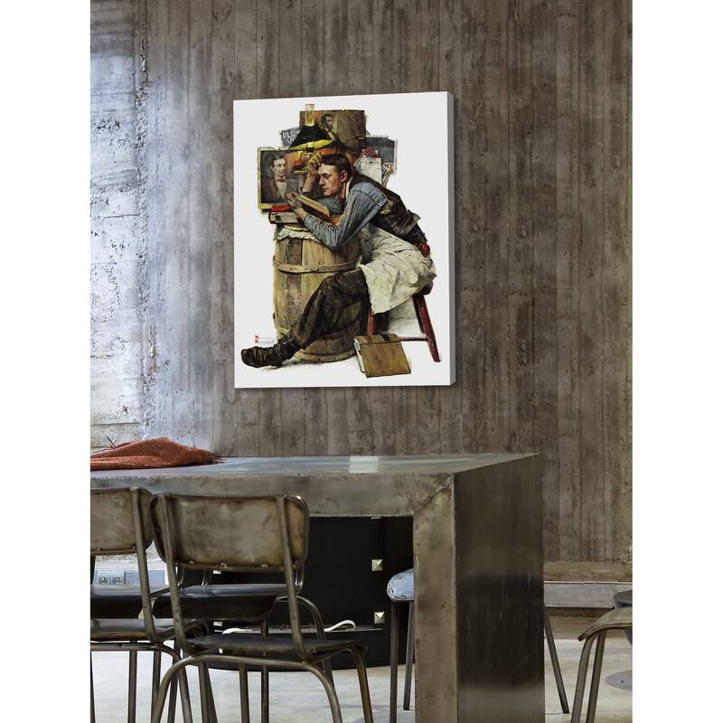 Marmont Hill - "Law Student" by Norman Rockwell Painting Print on Canvas - Multi-Color
