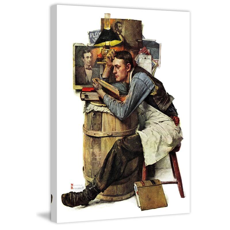 Marmont Hill - "Law Student" by Norman Rockwell Painting Print on Canvas - Multi-Color