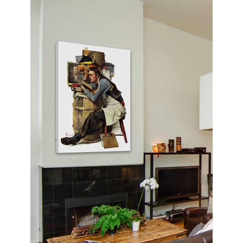 Marmont Hill - "Law Student" by Norman Rockwell Painting Print on Canvas - Multi-Color