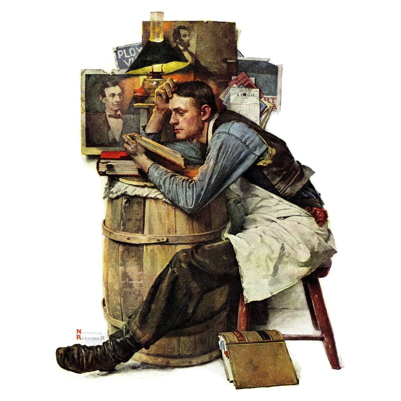 Marmont Hill - "Law Student" by Norman Rockwell Painting Print on Canvas - Multi-Color