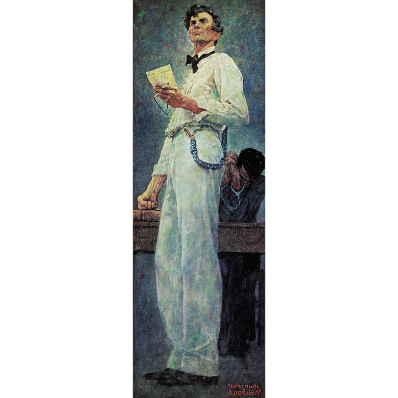 Marmont Hill - "Lincoln for the Defense" by Norman Rockwell Painting Print on Canvas