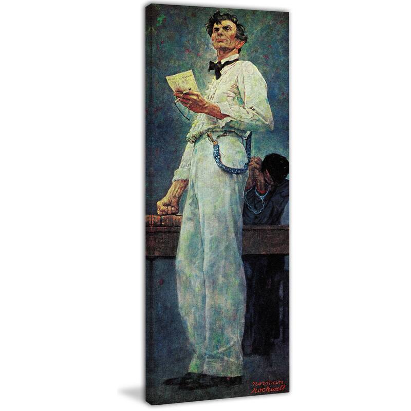 Marmont Hill - "Lincoln for the Defense" by Norman Rockwell Painting Print on Canvas - 10 x 30