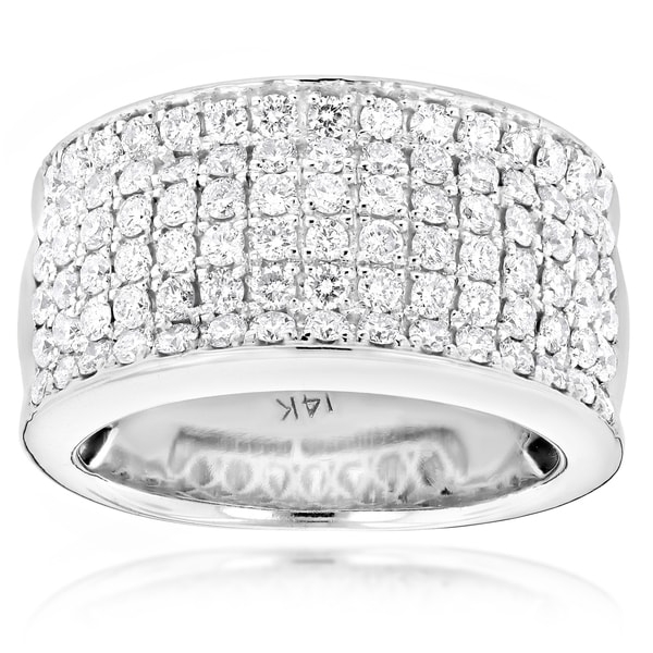 Luxurman 14k Gold Women's 2ct TDW Diamond Wide Wedding