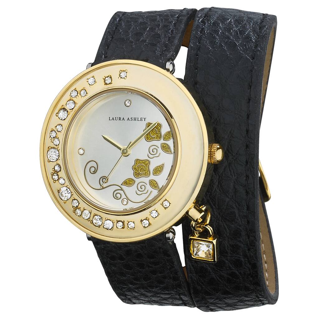 Laura Ashley Women's Stone Accent Colored Wraparound Japanese Quartz Watch