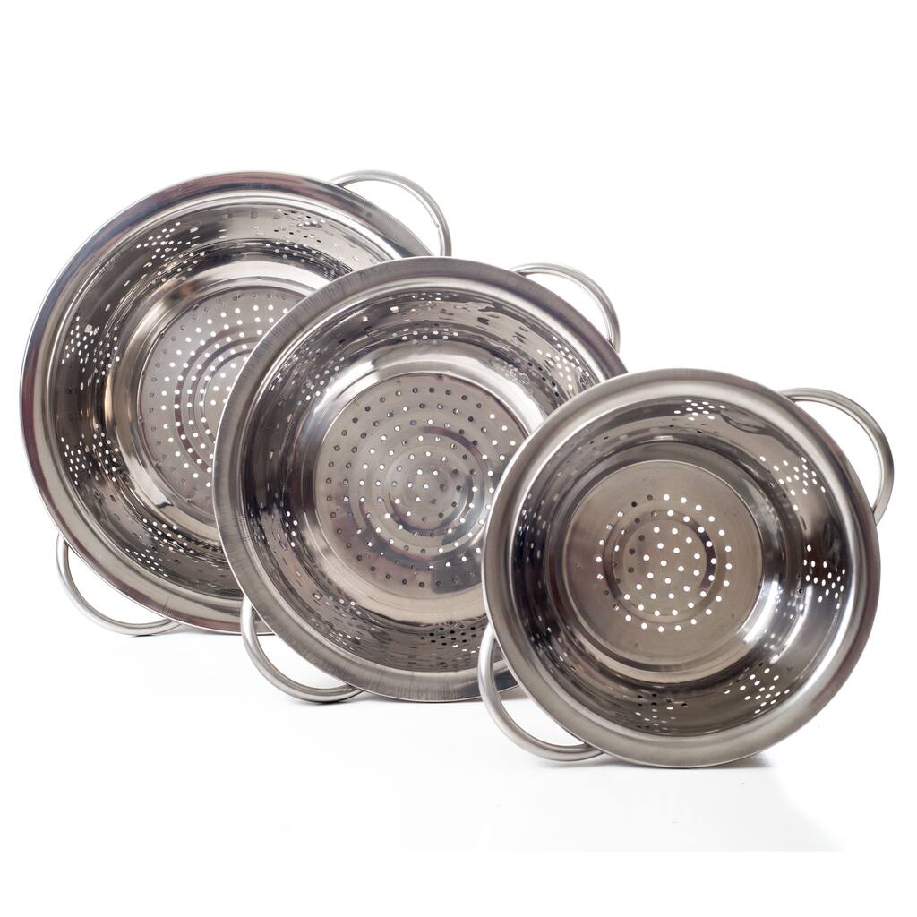 Chef Buddy 3-piece Stainless Steel Colander Set