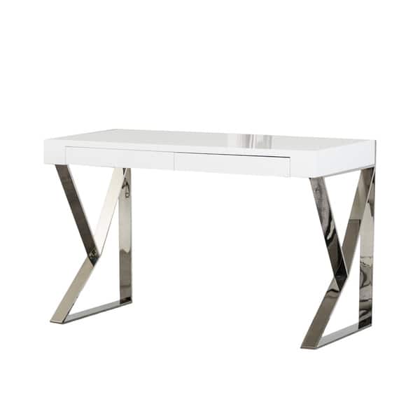 Modrest Ferris Modern White Lacquer Office Desk Modrest Ferris Modern White Lacquer
