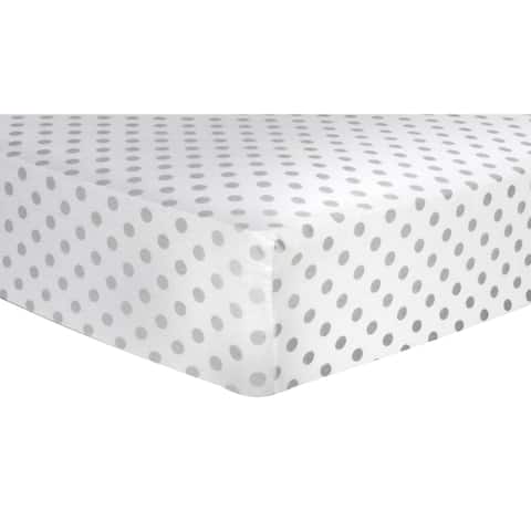 Trend Lab Grey Dot Deluxe Flannel Fitted Crib Sheet