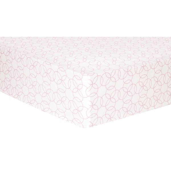 Trend Lab Pink Circles Deluxe Flannel Fitted Crib Sheet Bed Bath