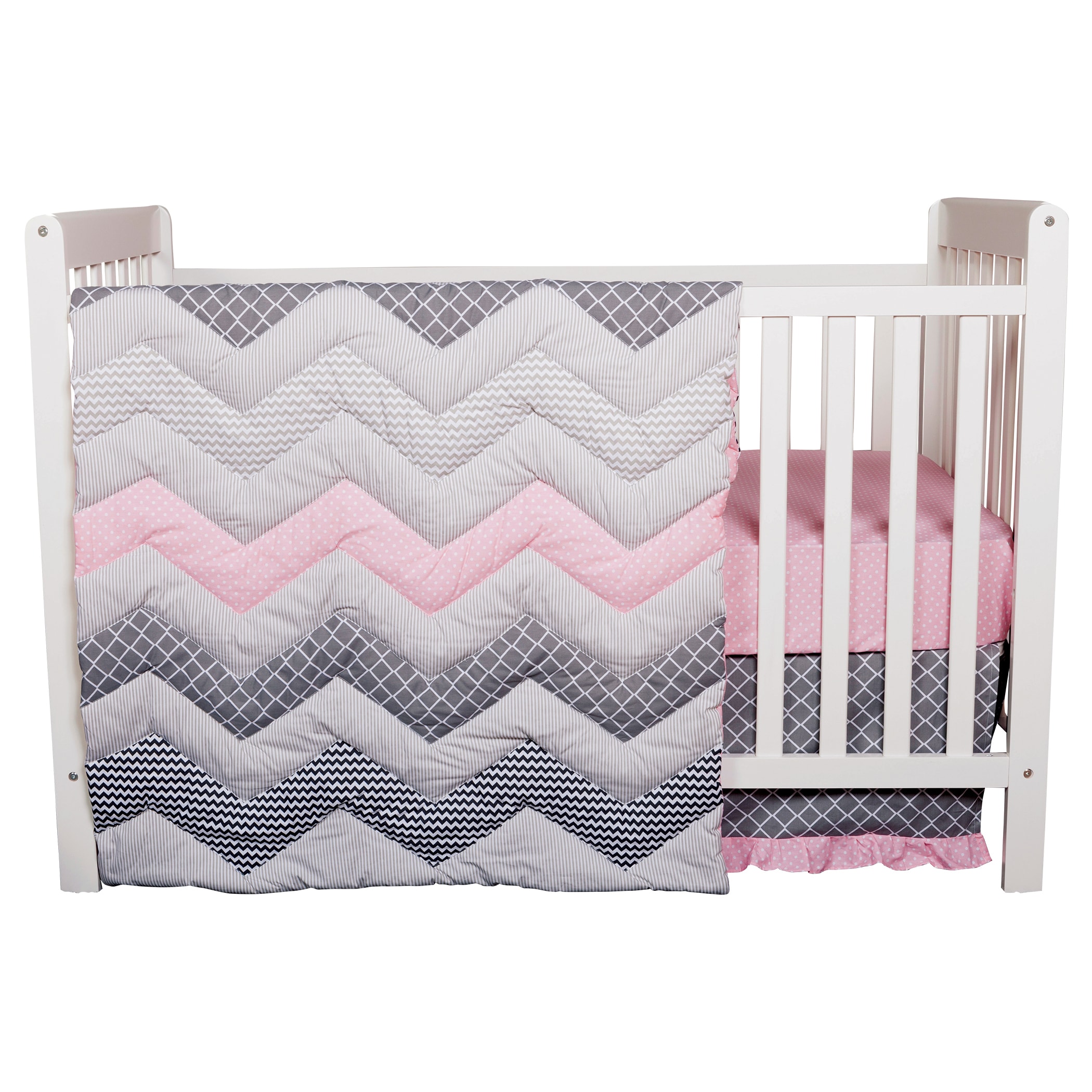 Trend Lab Cotton Candy Chevron 3 Piece Crib Bedding Set Overstock 10367705