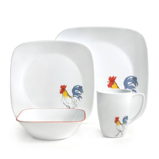 Corelle Square Country Dawn 16-Piece Dinnerware Set (Service for 4)