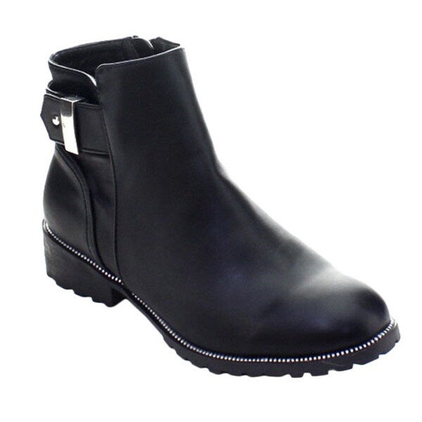 DBDK KATHIE-1 Women's Chunky Heel Side Zipper Ankle Booties