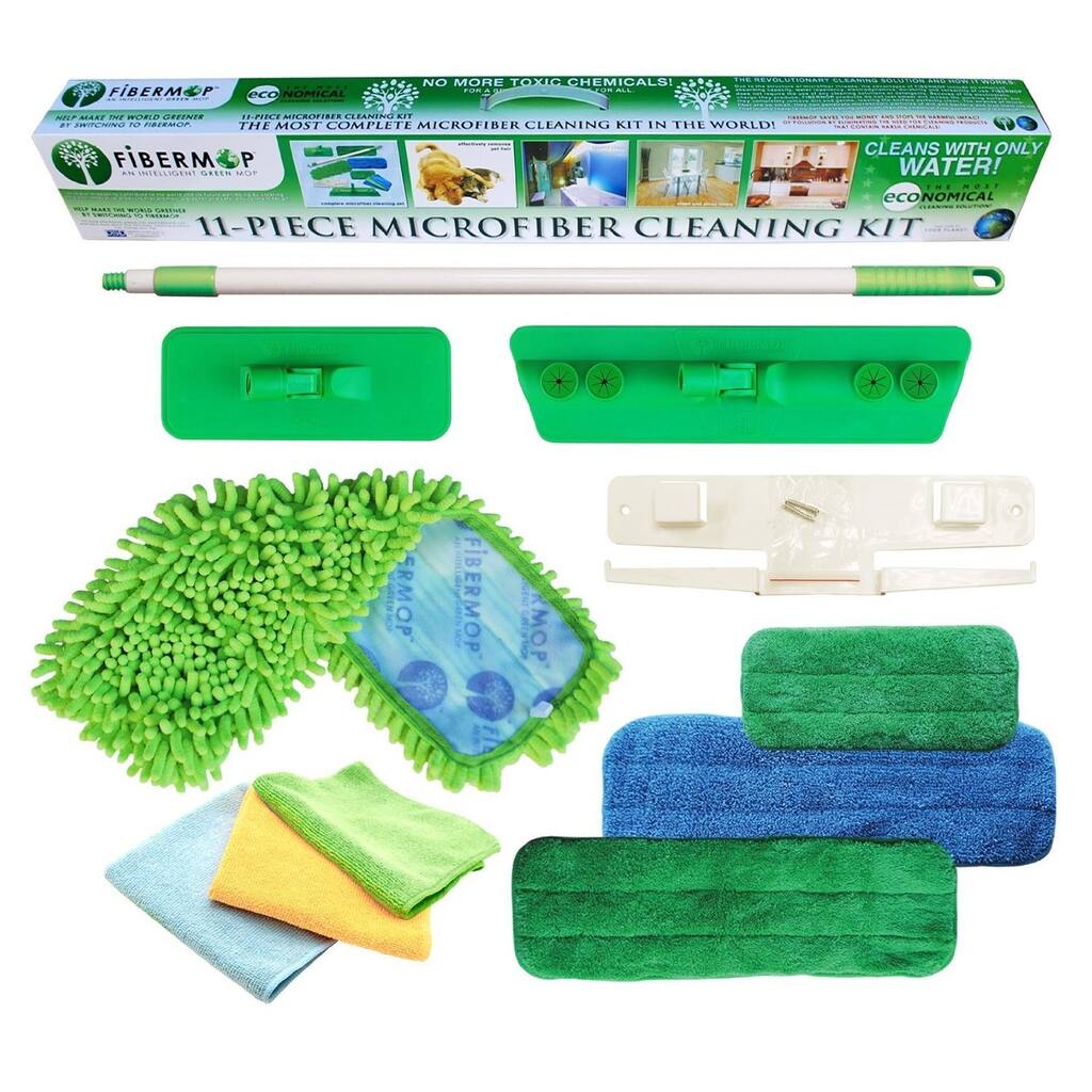 11-piece Microfiber Cleaning Kit - Green
