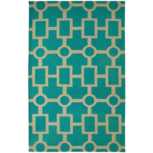 Juniper Geometric Light Blue Area Rug (3 x 5)