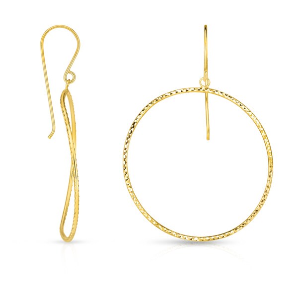 Shop 14k Yellow Gold Circle Hoop Earrings - Free Shipping Today - Overstock - 10371364