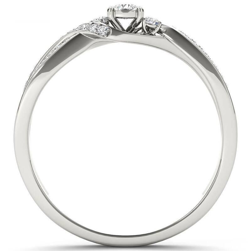 De couer 10k White Gold 1/6ct TDW Diamond Criss-Cross Engagement Ring