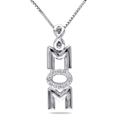 Miadora Sterling Silver Diamond Accent "Mom" Necklace