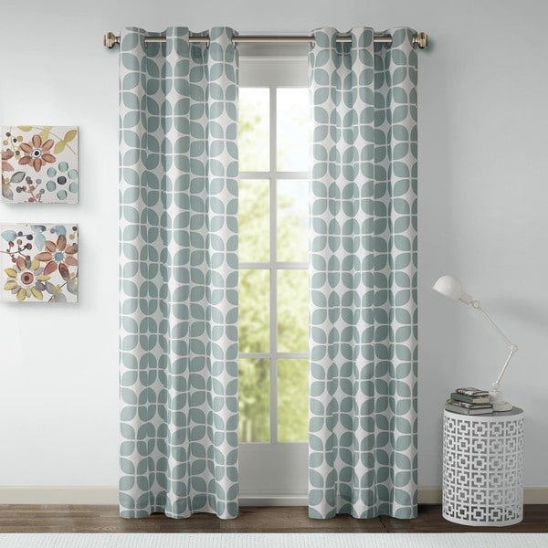 Intelligent Design Gwen Geometric Grommet Curtain Panel Pair  Free Shipping On Orders Over $45 