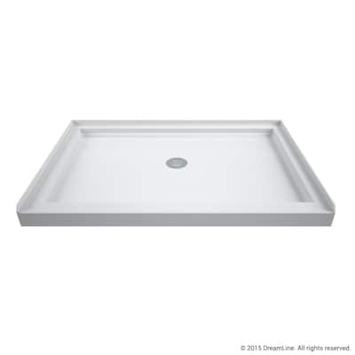 DreamLine SlimLine 34 in. D x 42 in. W x 2 3/4 in. H Single Threshold Shower Base - 34" x 42"