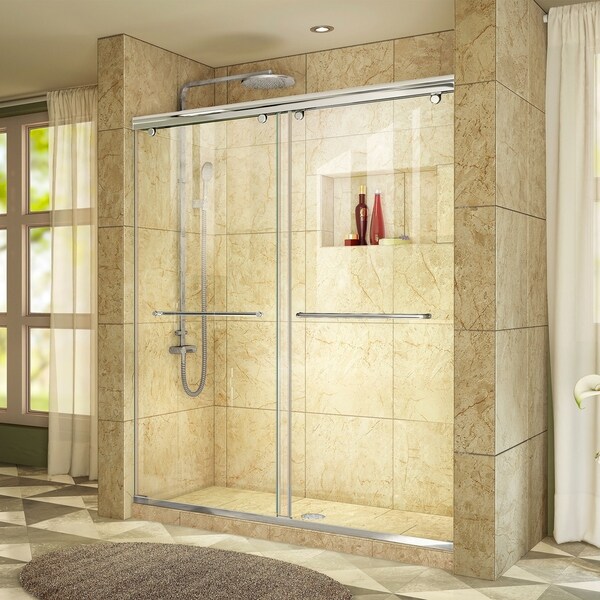 DreamLine Charisma 56-60 in. W x 76 in. H Frameless Bypass Sliding Shower Door - 56" - 60" W