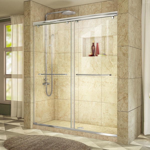 DreamLine Charisma Sliding Shower Door 56 - 60 in. W x 76 in. H Clear Glass Shower Door