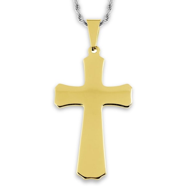 Stainless Steel Tapered Cross Pendant