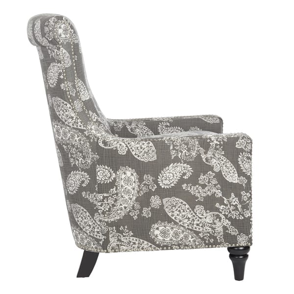 Shop Handy Living Lana Vintage Washed Charcoal Paisley Arm Chair