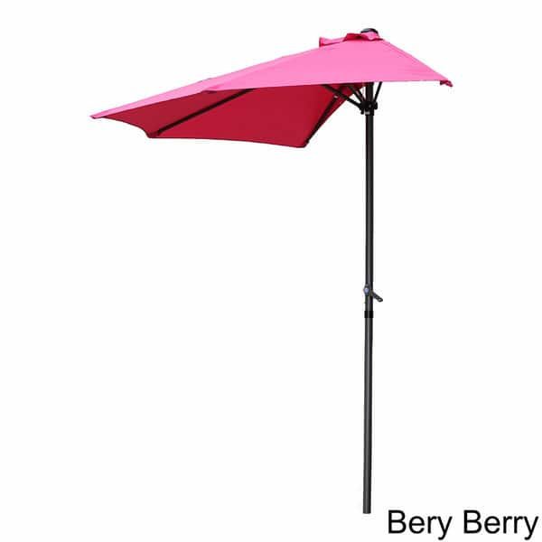 Shop Black Friday Deals On International Caravan St Kitts 9 Foot Crank Wall Hugger Patio Umbrella Overstock 10372523